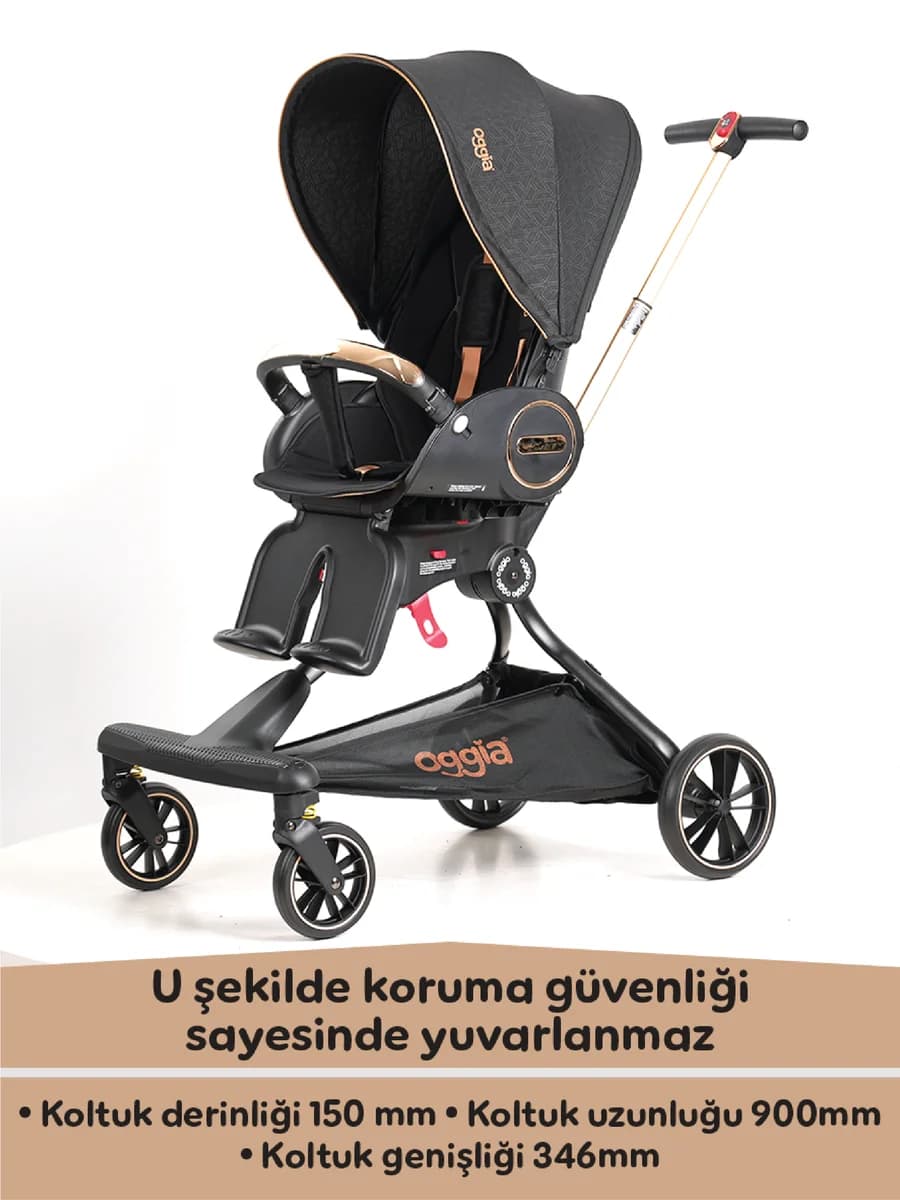 V9 Premium Bebek Arabası – Siyah