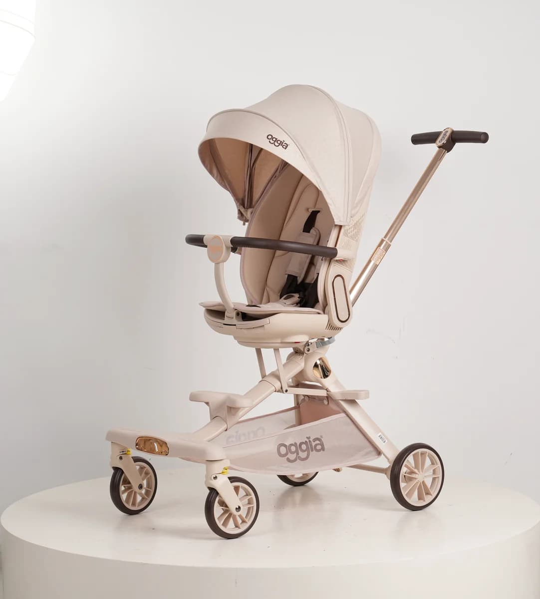 V16 Premium Bebek Arabası – Bej — görsel 8